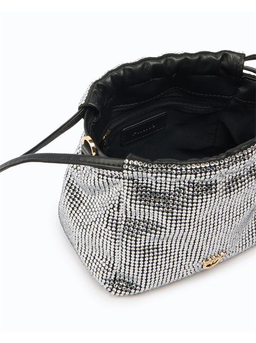 Borsa secchiello a spalla full strass con tracolla effetto pelliccia PINKO | 107635A3M9/Z99Y